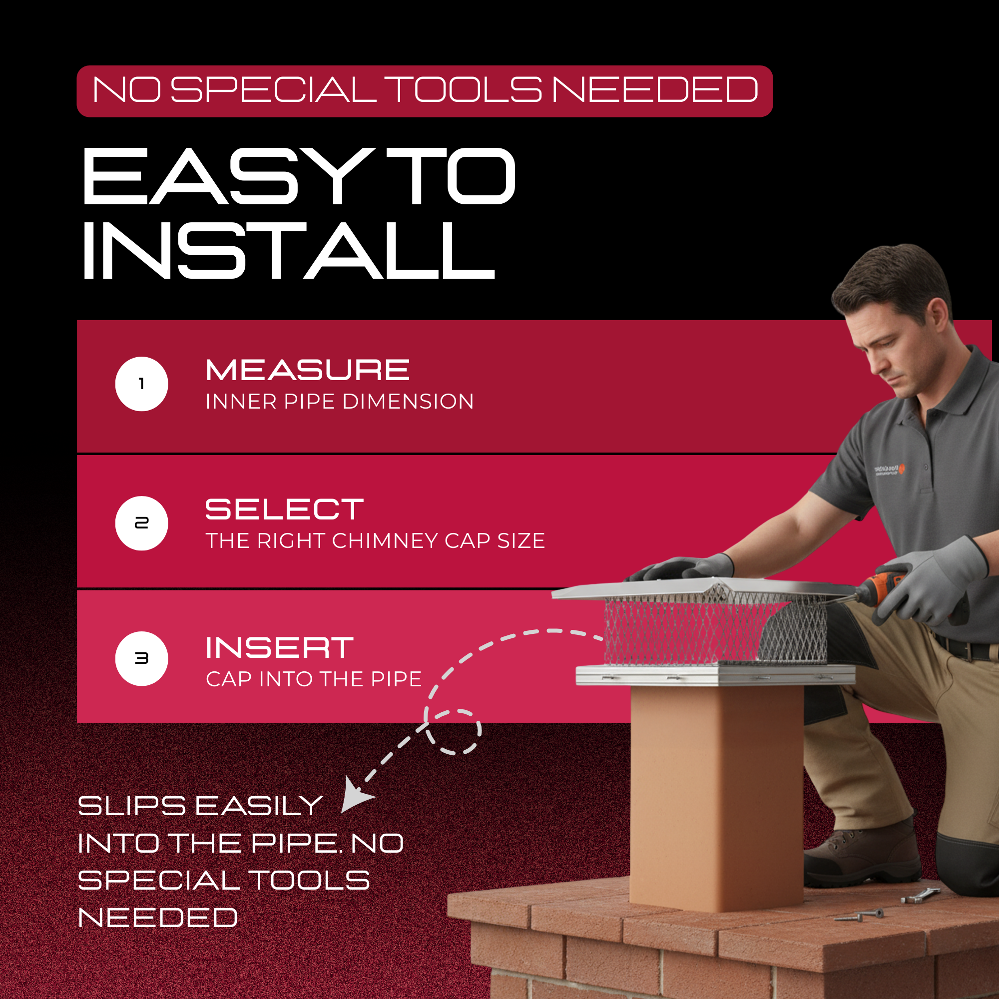 Stainless Steel Chimney Cap, 18"x18"