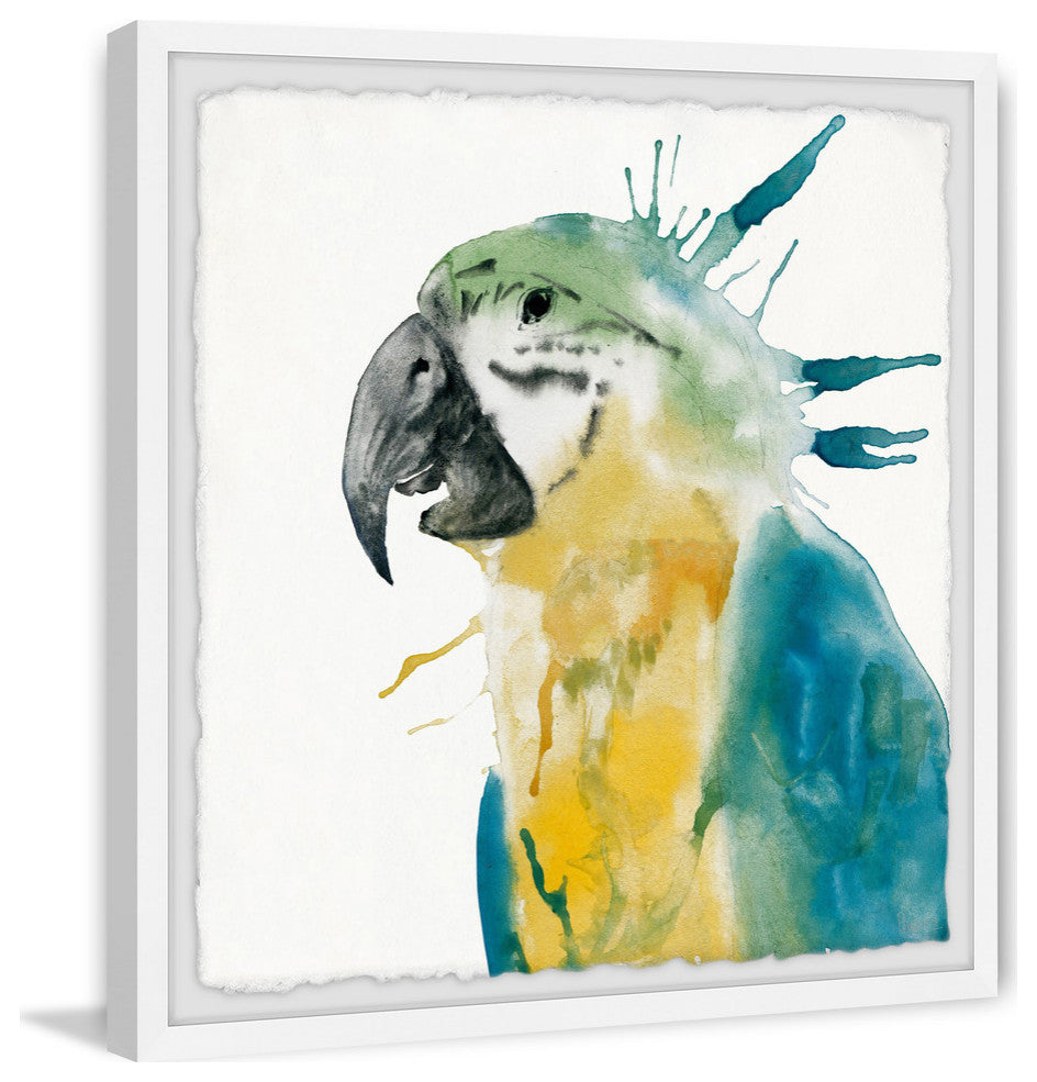 "Festive Parrot" Framed Painting Print, 24"x24"