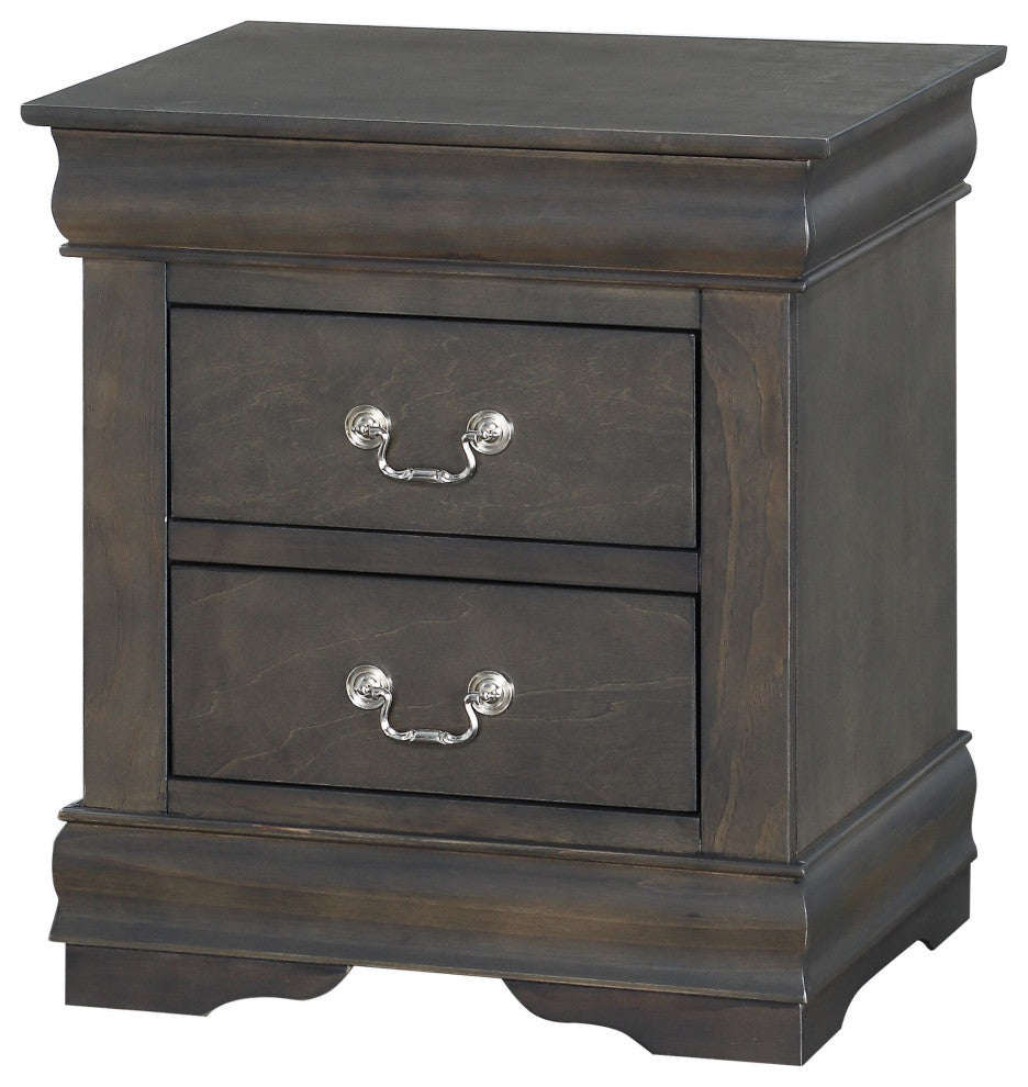 Louis Philippe Nightstand, Dark Gray