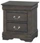 Louis Philippe Nightstand, Dark Gray