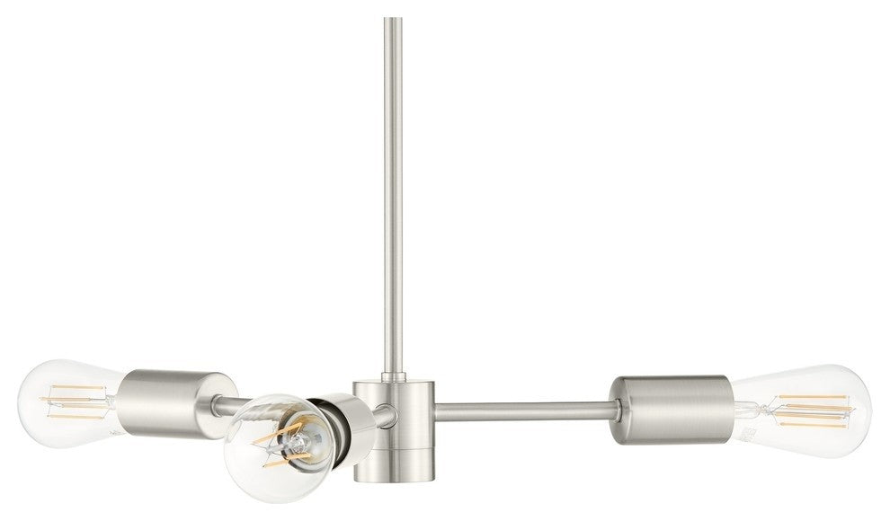 Geneva 3-Light Sputnik Chandelier With LED Bulbs, Brushed Nickel