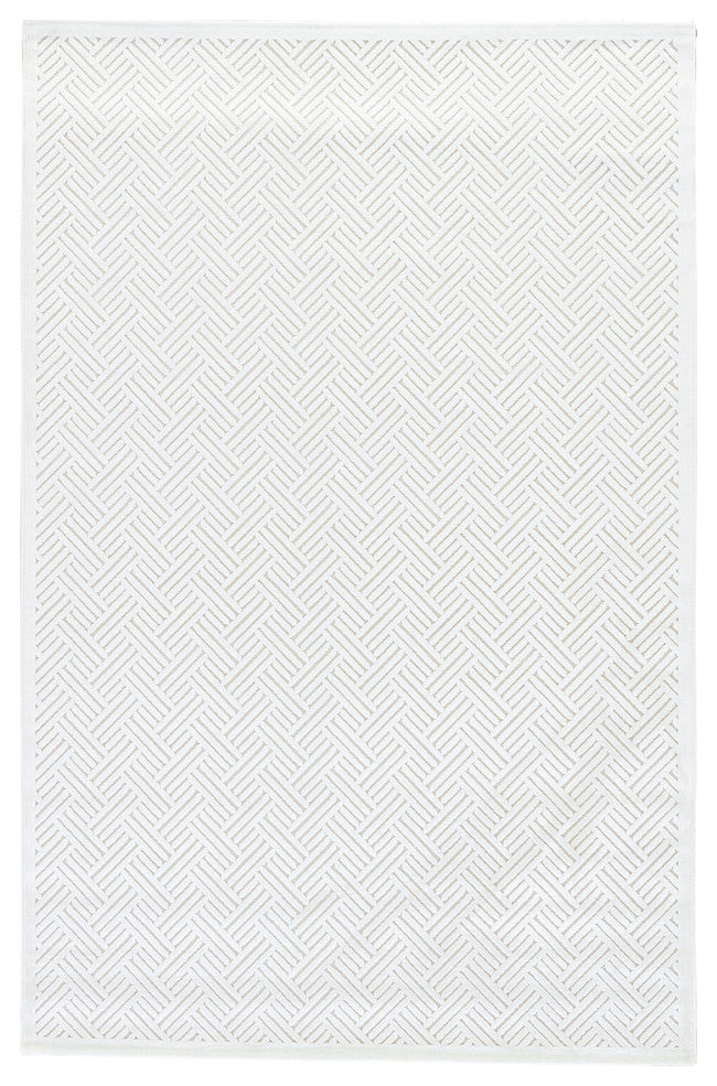 Jaipur Living Thatch Geometric White Area Rug, 7'6"x9'6"