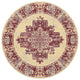 8' Cream Round Damask Power Loom Area Rug