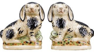 Staffordshire Reproduction Bunnies, 2-Piece Set BLACK
