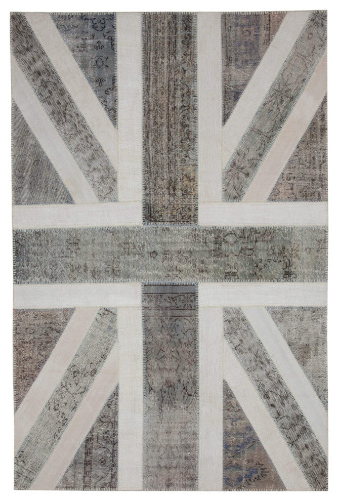Rug N Carpet - Handmade Turkish 6' 7'' x 10' 0'' Flag Patchwork Rug