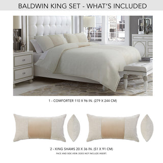 Baldwin 3-Piece King Comforter Set Cream