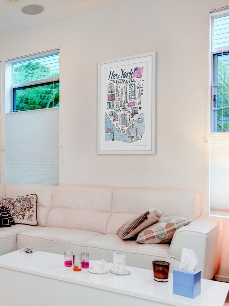 "Patriotic NY" Framed Painting Print, 30"x45"