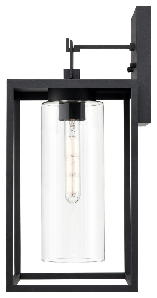 1 Light 9 in. Textured Black Outdoor