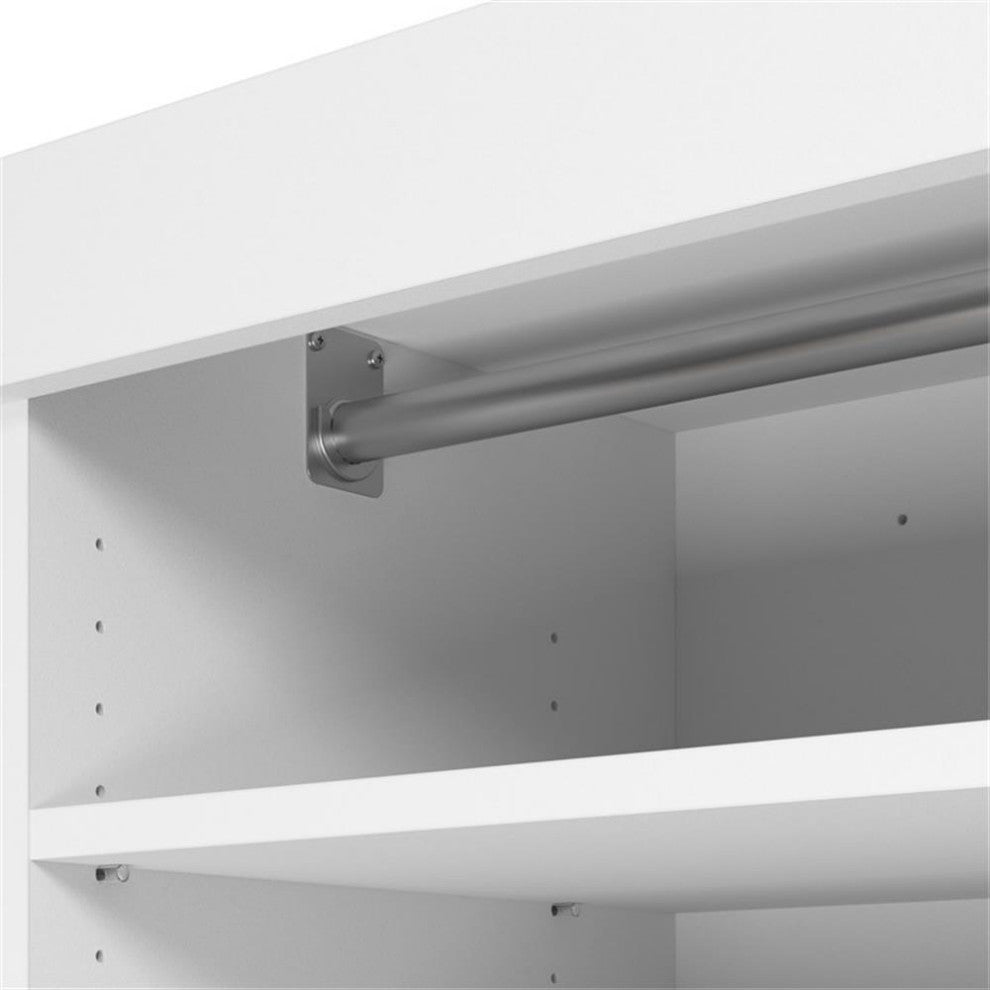 Bestar Pur 36W Wardrobe with Drawers in White - Engineered Wood