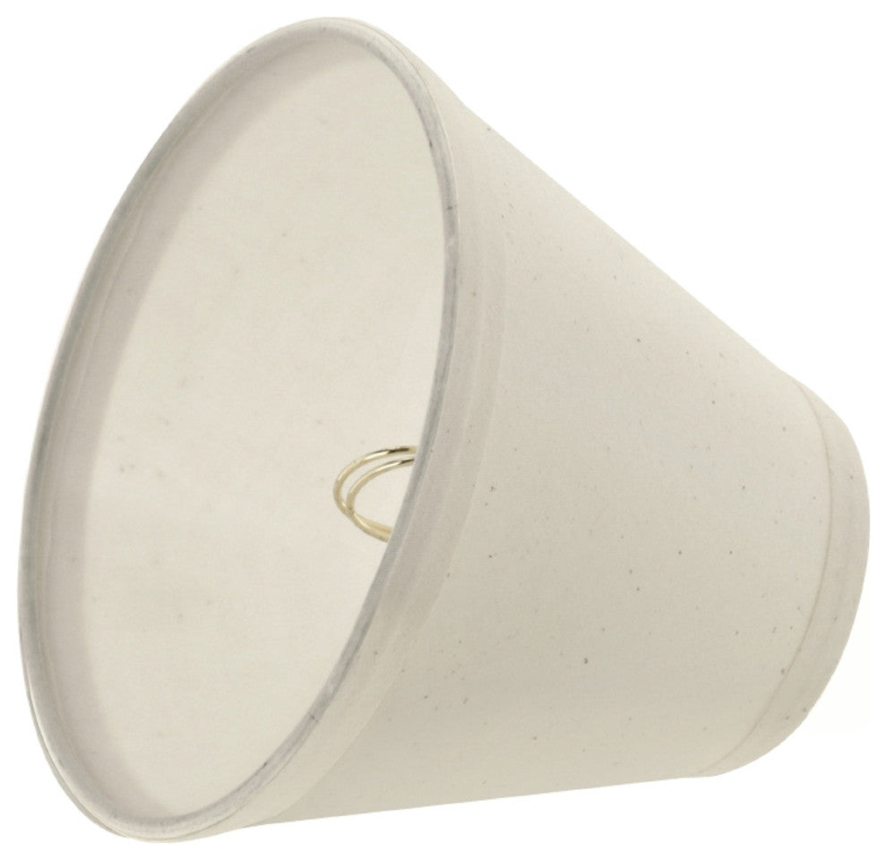 32118-9 Hardback Empire Chandelier Clip On Lamp Shade Off White Cotton 3"x6"x5"