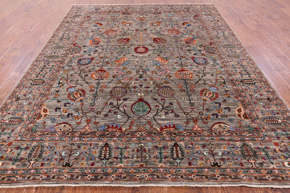 8' 3" X 10' 3" Persian Tabriz Handmade Wool Rug Q8244