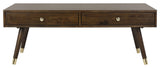 Safavieh Levinson Gold Cap Coffee Table, Brown