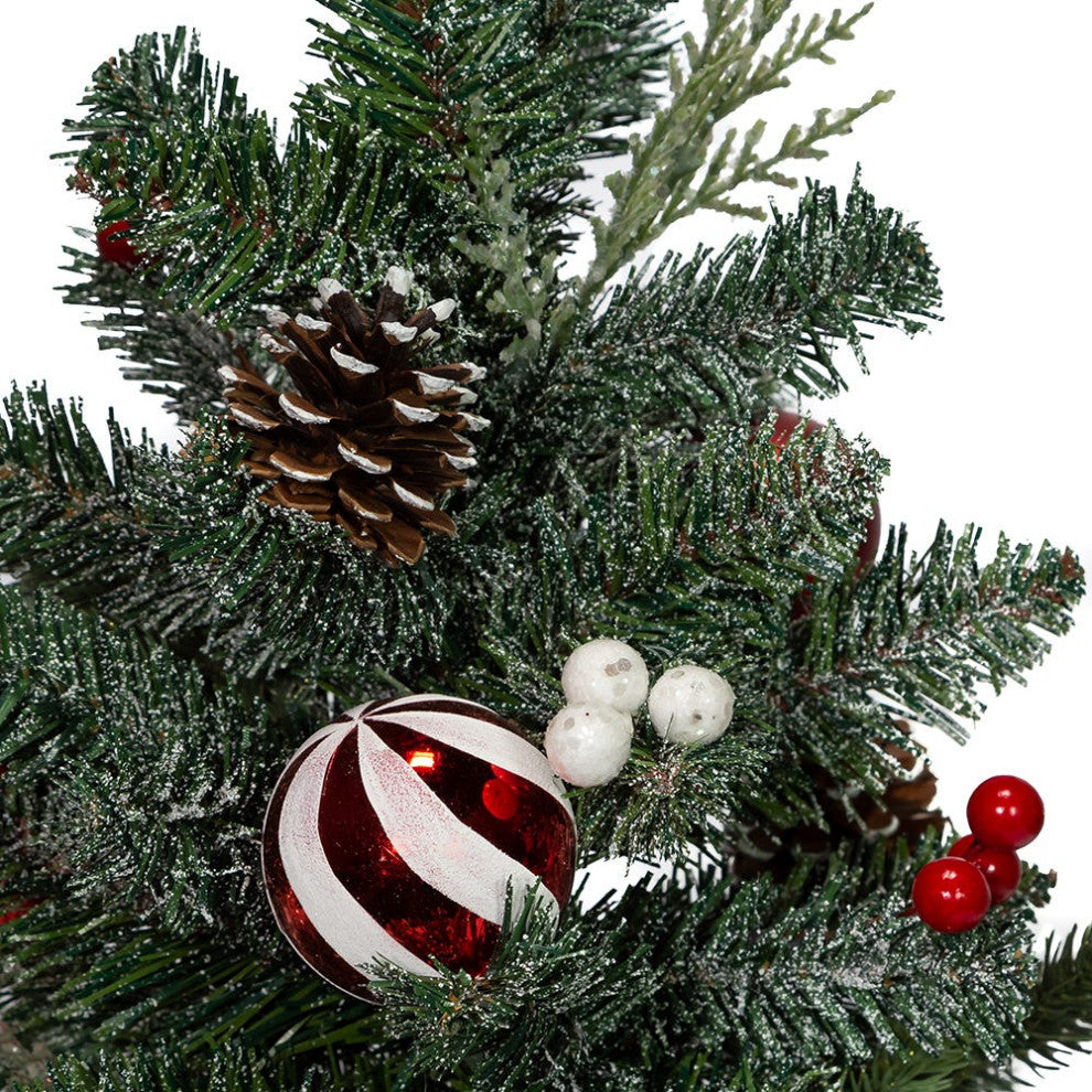 18" Pinecones, Balls, and Berries Tree, Burlap