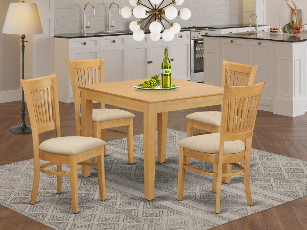 5 Pc Table And Chairs Set - Kitchen Table And 4 Dining Chairs