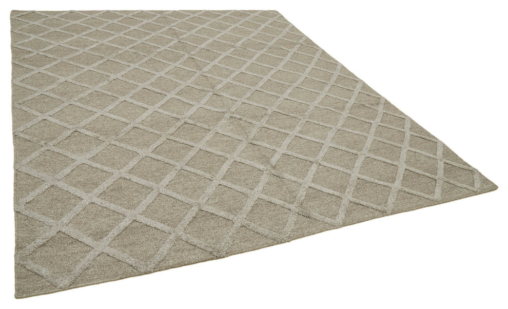 Rug N Carpet - Handwoven Modern Design 8' 1'' x 10' 0'' Wool Flatweave Kilim Rug