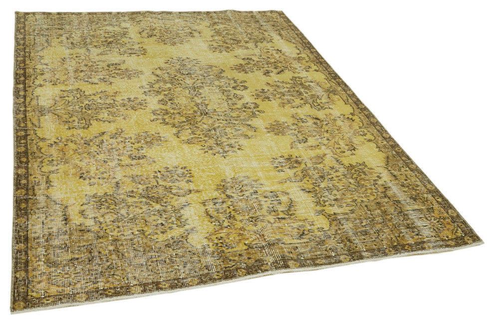 Rug N Carpet - Handmade Anatolian 5' 6'' x 7' 5'' Rustic Over-dyed Rug