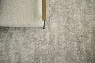 Cassina Hand Loomed Bamboo Silk and Cotton Charcoal/Green Area Rug