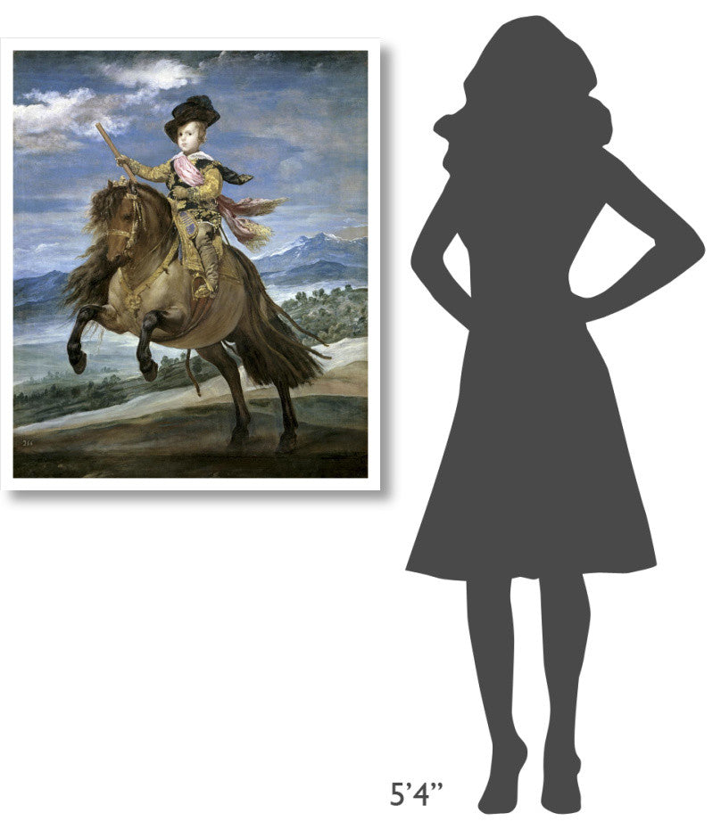 "Prince Carlos Balthasar On Horseback" Print by Diego Velazquez, 32"x38"