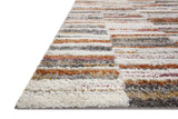 Loloi Levitt Shag Ivory / Sunset 18" x 18" Sample Rug