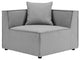 Sofa Corner Chair, Fabric, Gray, Outdoor Patio Balcony Cafe Bistro Garden