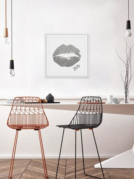 "XOXO II" Framed Painting Print, 18"x18"