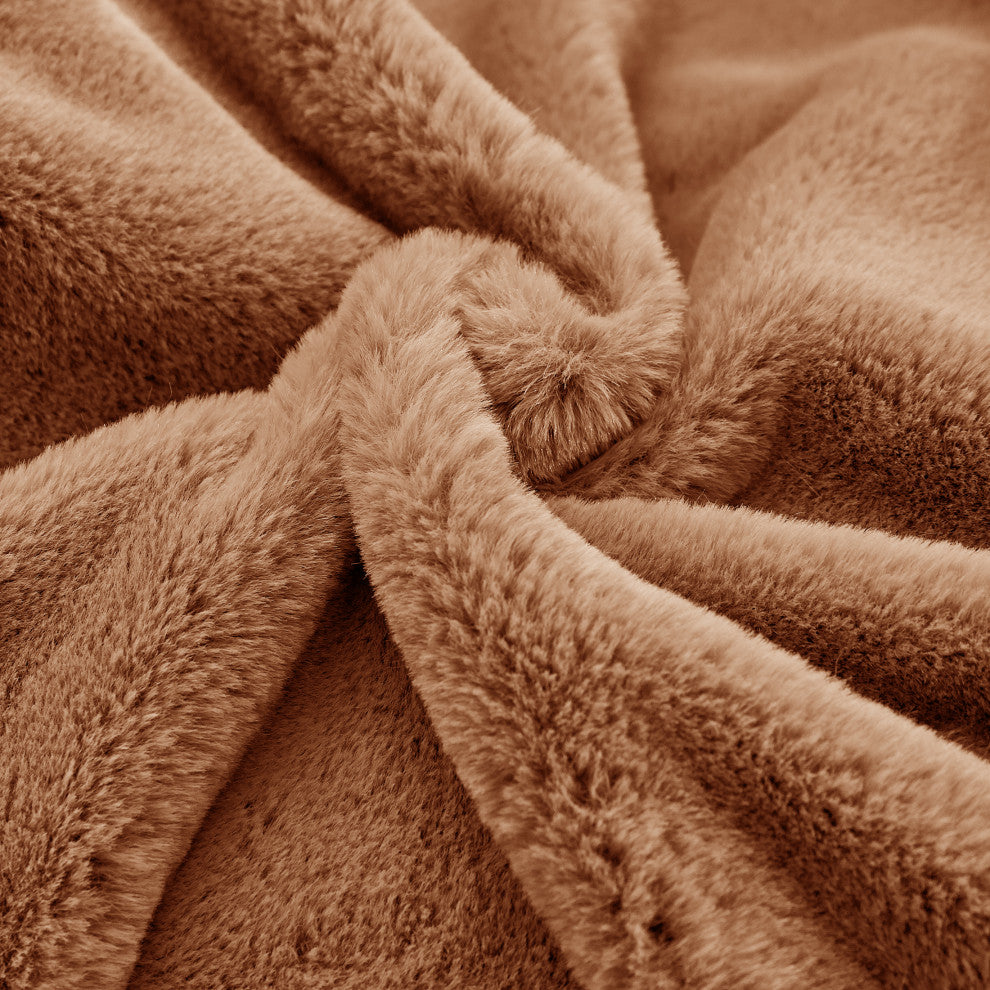 Solid Faux Fur Bedrest, Umber
