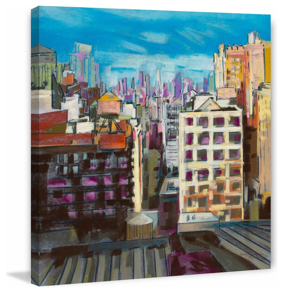 "Towards the Freedom Tower" Painting Print on Wrapped Canvas, 18x18