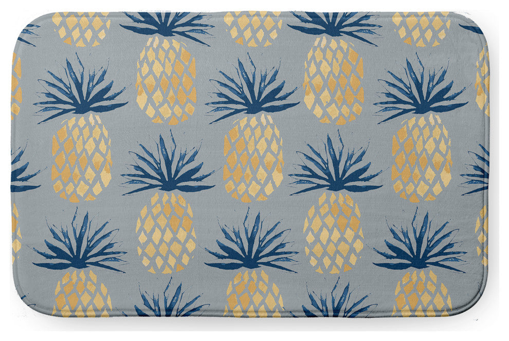 24" x 17" Pineapple Stripes Bathmat, Pretty Grey