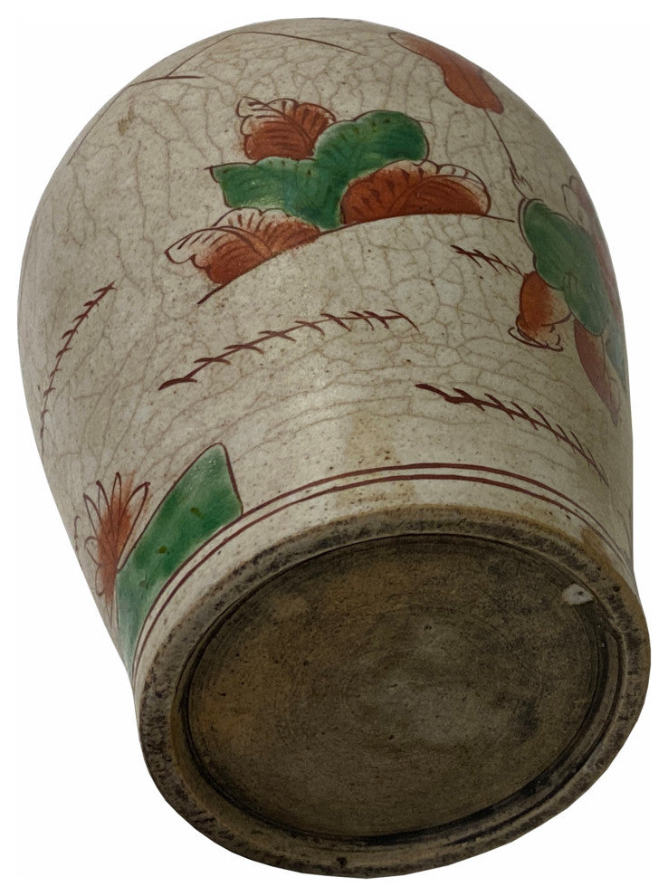 Chinese Oriental People Scenery Gray Tan Color Ceramic Vase Hws1781