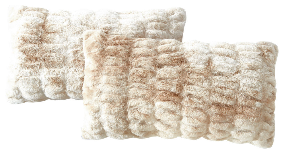 Shar Pei Faux Fur Pillow Shell Set, Fungi, 2 Piece Lumbar, 14"x26"