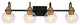 LNC 4-Light Black & Brass Modern Glass Bathroom Vanity Lighting