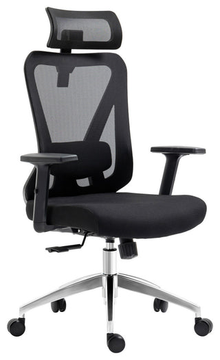 Techni Mobili Truly Ergonomic Mesh Office Chair with Headrest, Black
