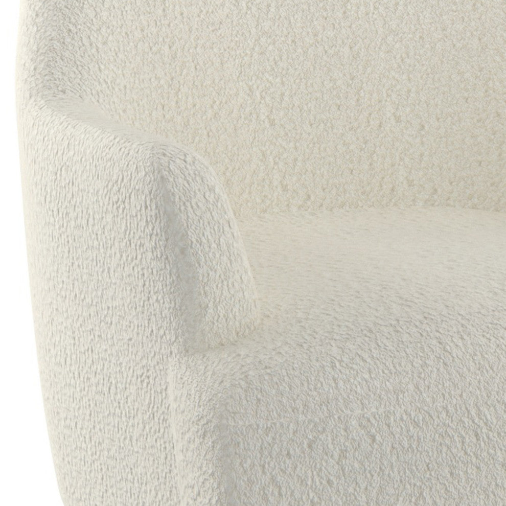 Modern Boucle Fabric Accent Chair, Cream