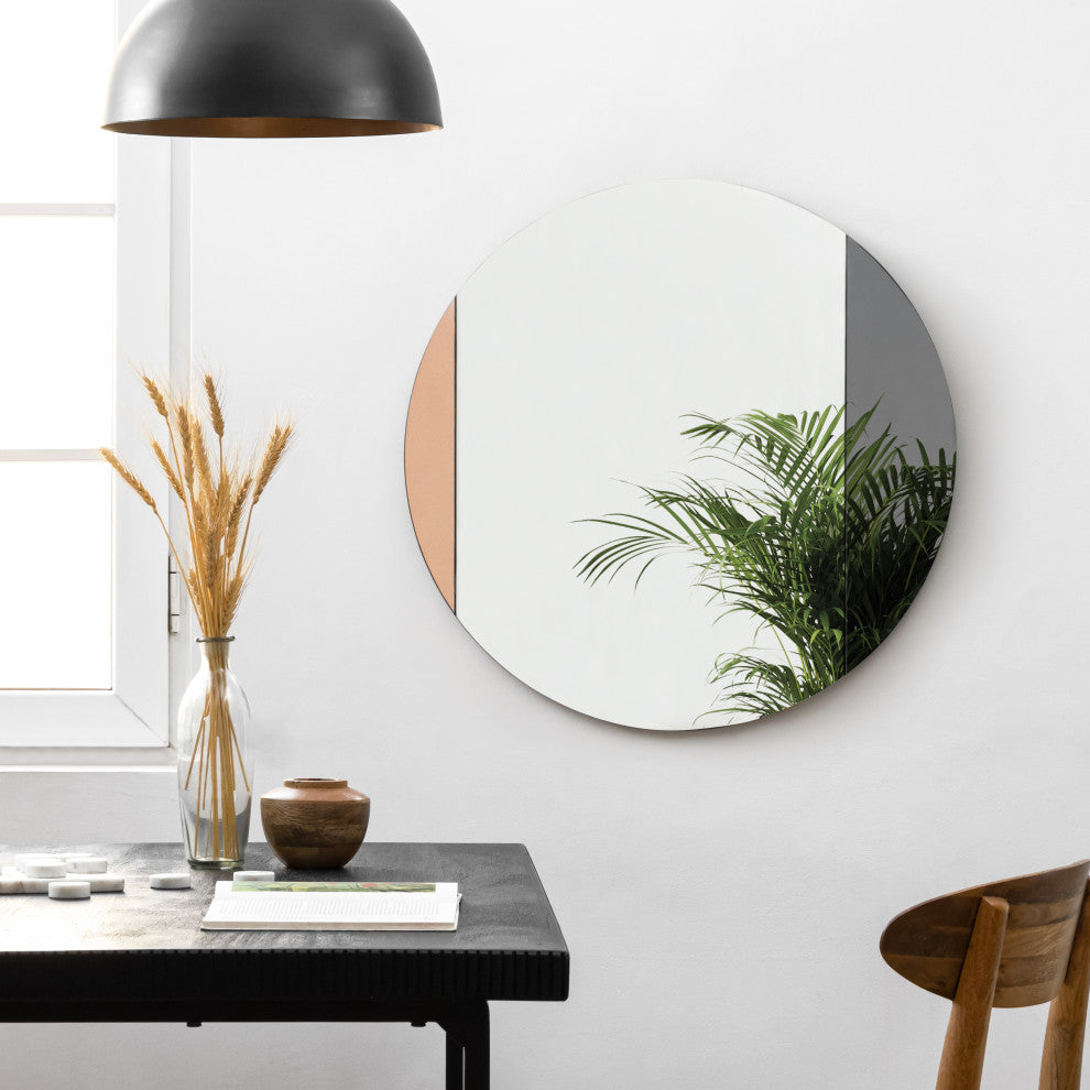 Alpha Accent Mirror, Rose Gold, Smoke, 29.5"