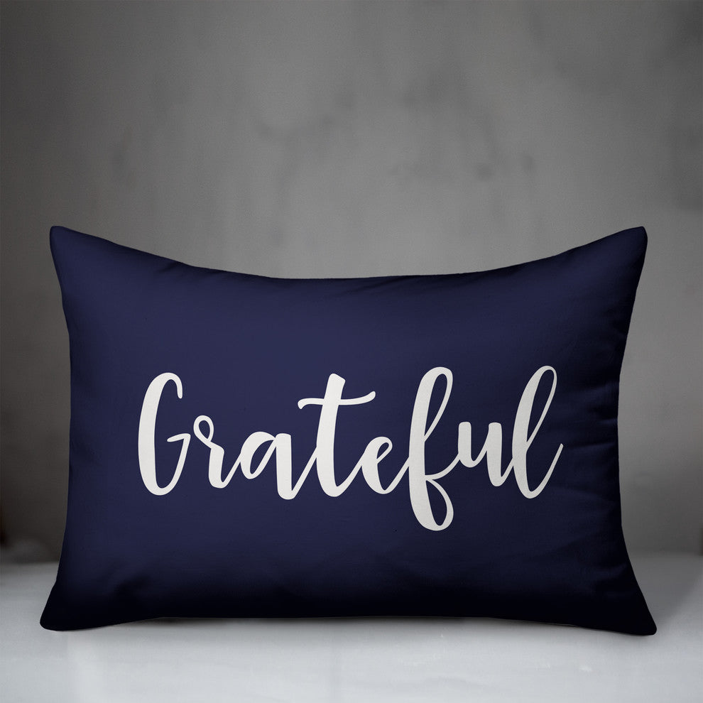 Grateful Lumbar Pillow, Navy, 14"x20"