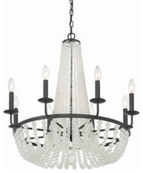 Crystorama Lighting Group BLA-10668 Bella 8 Light 26"W Beaded - Matte Black