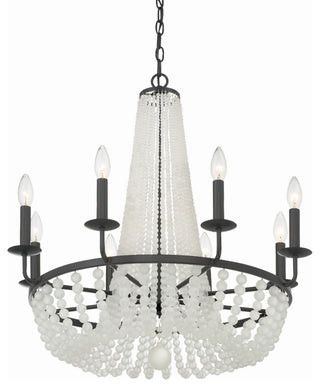 Crystorama Lighting Group BLA-10668 Bella 8 Light 26"W Beaded - Matte Black