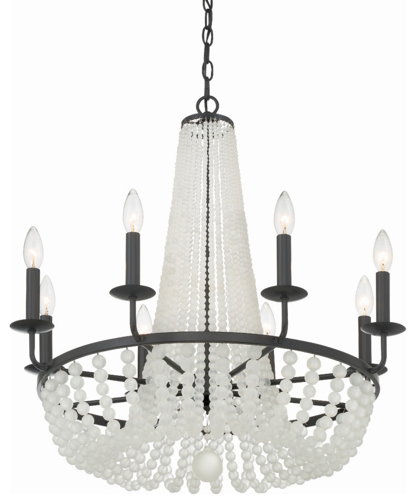 Crystorama Lighting Group BLA-10668 Bella 8 Light 26"W Beaded - Matte Black