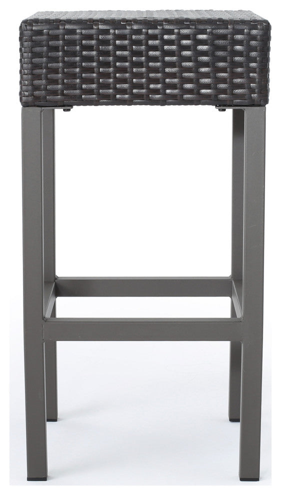 GDF Studio Oneida Outdoor Multibrown Wicker Bar Island Set