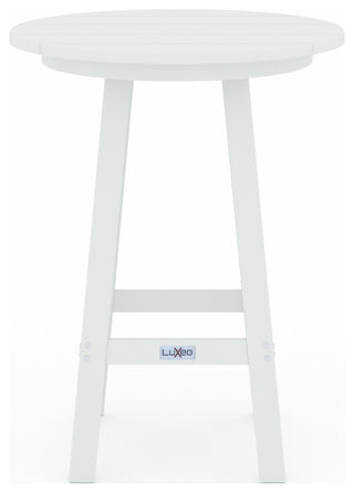 LuXeo Mason-Cabo Round Counter Bar 3-Piece Set, White
