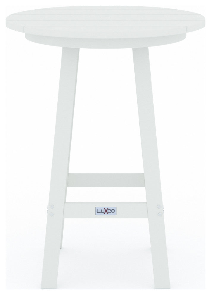 LuXeo Mason-Cabo Round Counter Bar 3-Piece Set, White