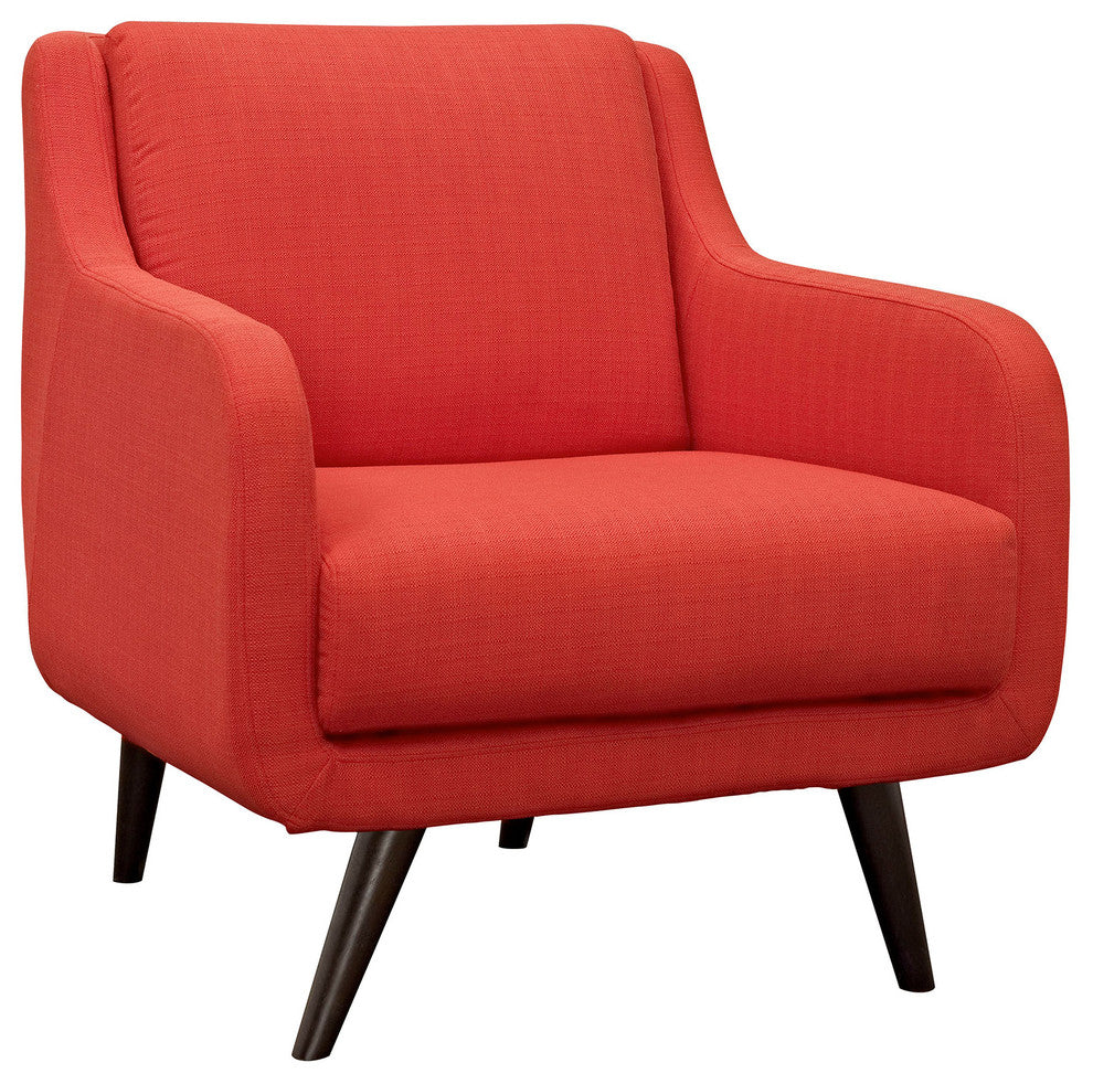 Modern Atomic Red Verve Upholstered Armchair