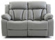 Daria 62 in. W Flared Arm Faux Leather Straight Reclining Sofa, Gray