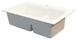 Radius 33" silQ Granite Drop-in Double Bowl Kitchen Sink with 2 Holes in White