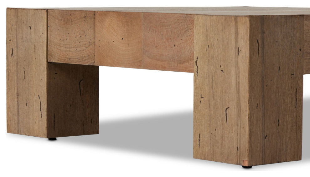 Abaso Small Square Coffee Table Rustic Wormwood Oak