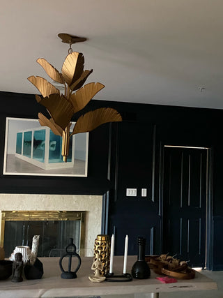 Banana Leaf 9-Lt Chandelier - Gold