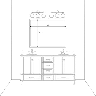 Ellis Framed Wall Mirror, Silver, 34"x44"