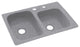Swan 33x22x9 Solid Surface Kitchen Sink, 2-Hole, Gray Granite