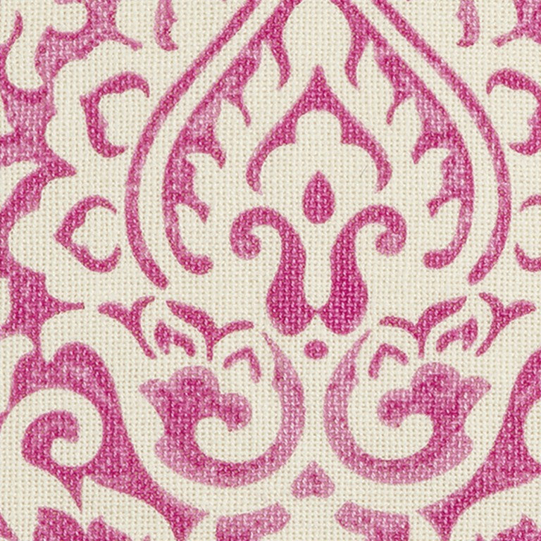 Pink White Distressed Damask Throw Pillow