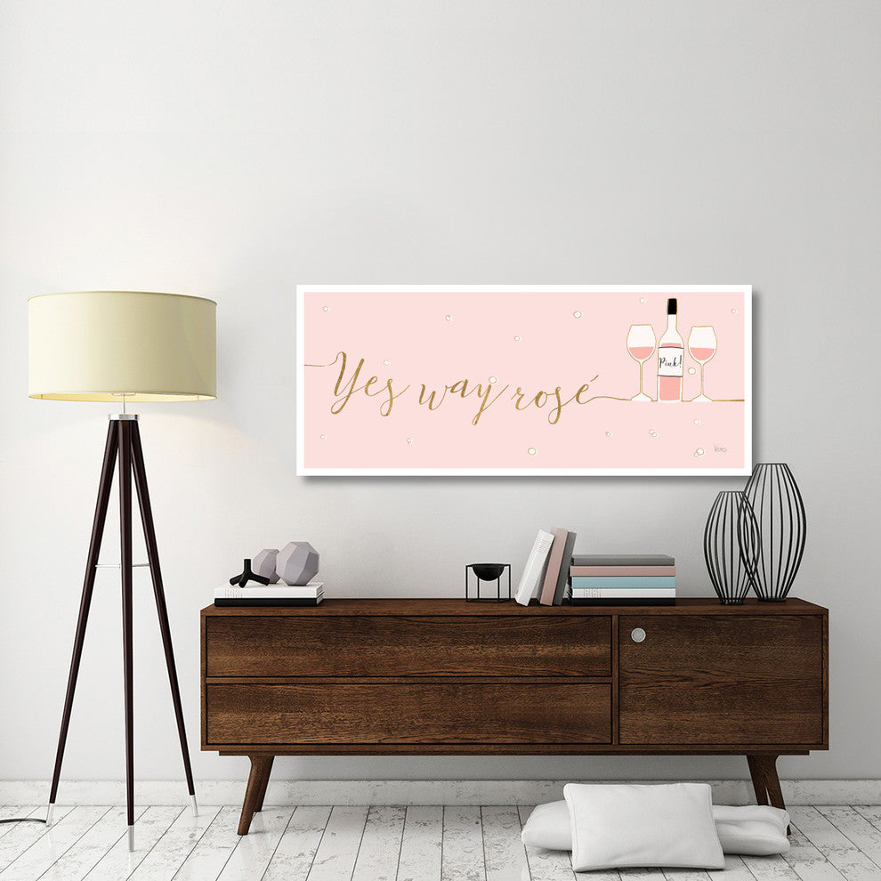 "Underlined Bubbly II Pink" Digital Paper Print by Veronique Charron, 62"x26"